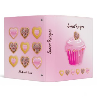 Recipe Photo Binder Pink Cupcake Heart binder
