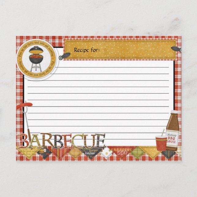 Recipe Postcard Fire Up the Barbecue Grill (Front)