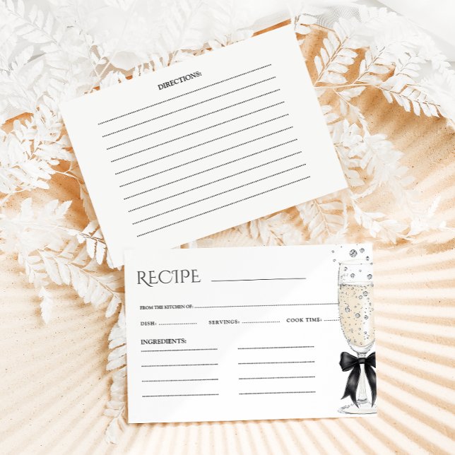 Recipe Prosecco Bow Bridal Shower Enclosure Card (Creator Uploaded)