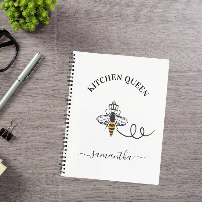 Recipe Queen bee kitchen cook name Notebook (Creator Uploaded)