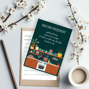 RECIPE REQUEST Bridal Shower Cute CUSTOM Enclosure Card