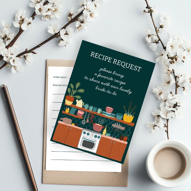 RECIPE REQUEST Bridal Shower Cute CUSTOM Enclosure Card (RECIPE REQUEST Bridal Shower Cute CUSTOM Enclosure Card
)