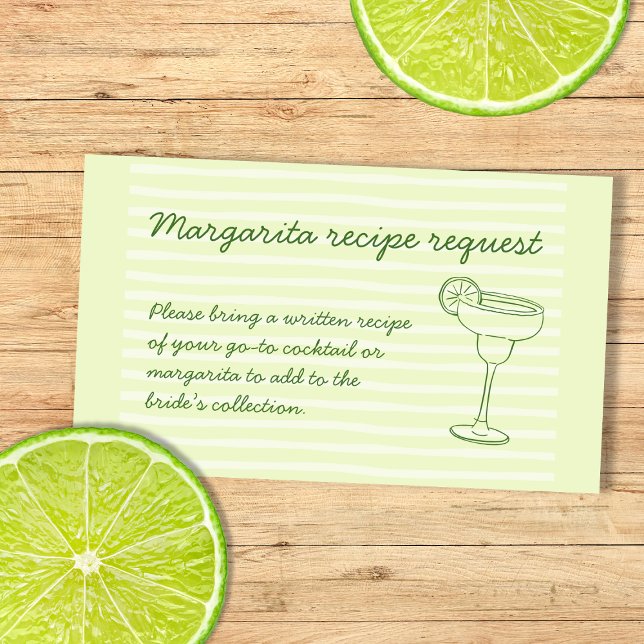 Recipe Request Bring Favorite Margarita Or Drink Enclosure Card (Recipe Request Bring Favorite Margarita Or Drink Enclosure Card)