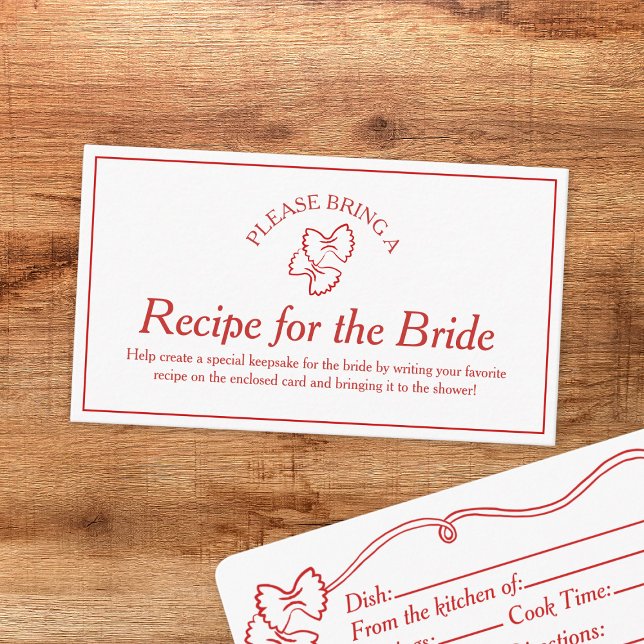 Recipe Request Card for That's Amore Bridal Shower (Creator Uploaded)