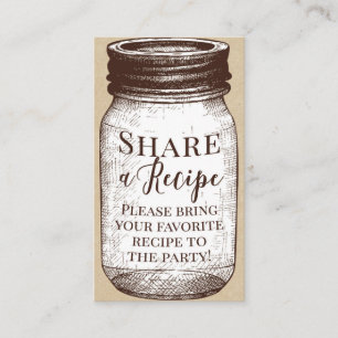 Recipe Request Card Share Favorite Recipes Jar