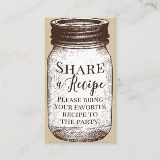 Recipe Request Card Share Favorite Recipes Jar