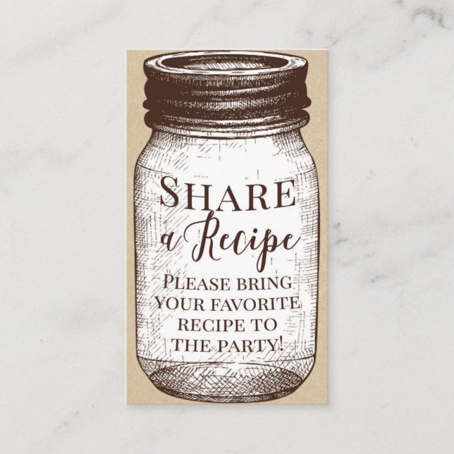 Recipe Request Card Share Favorite Recipes Jar (Front)
