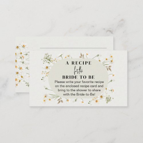 Recipe request for Bridal Shower Dasy Wildflower Business Card
