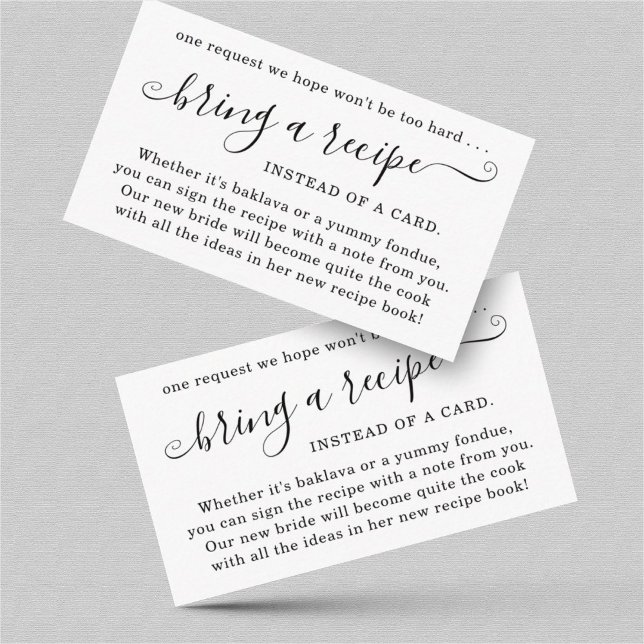 Recipe Request for Bridal Shower Invitation (Creator Uploaded)