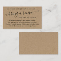 Recipe Request for Couple's Shower Invitation
