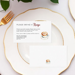 Recipe Request Love is Brewing Latte Bridal Shower Enclosure Card