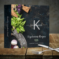 Recipe rustic cooking food vegitarian monogram 3 ring binder