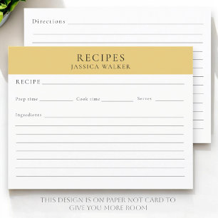 Recipe sheet modern  Simple elegant 
