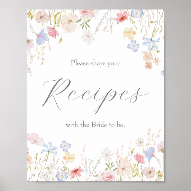 Recipe Sign, Recipe Poster, Share your recipes Poster (Front)