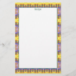 Recipe Stationery With Teal