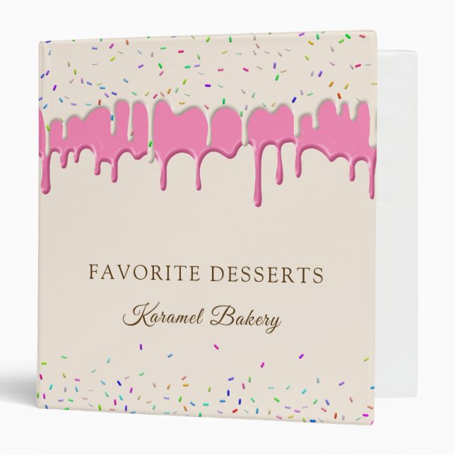 Recipe Strawberry & Vainilla Frosting Drip 3 Ring Binder (Front/Inside)