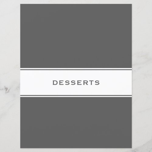 Recipe Subject Divider  Desserts  Gray  White