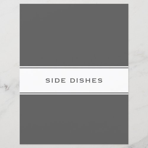 Recipe Subject Divider  Side Dish  Gray  White