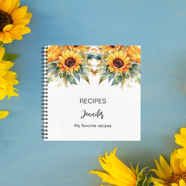 Recipe sunflowers watercolor name notebook (Creator Uploaded)