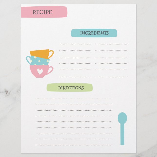 Recipe Template Page (Front)