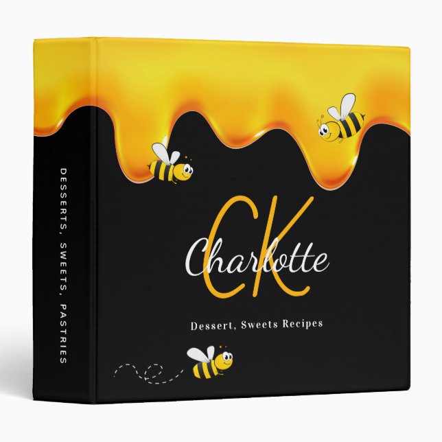 Recipes bees sweet honey black gold 3 ring binder (Front/Spine)