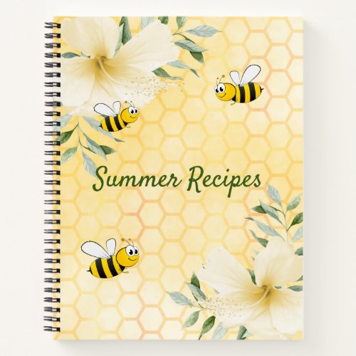 Recipes bees yellow honeycomb summer notebook