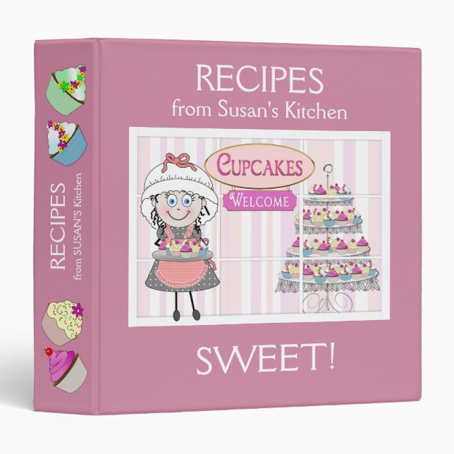 RECIPES BINDER - CUPCAKES - MELODY THE BAKER (Front/Spine)