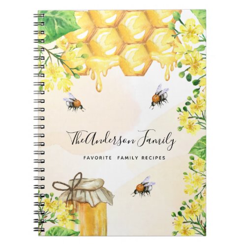Recipes bumble bees honey yellow florals summer notebook