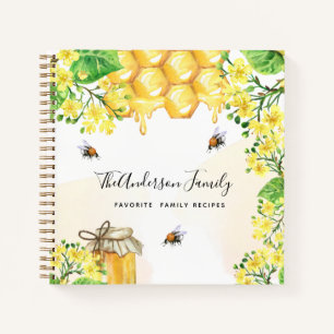 Recipes bumble bees honey yellow florals summer notebook
