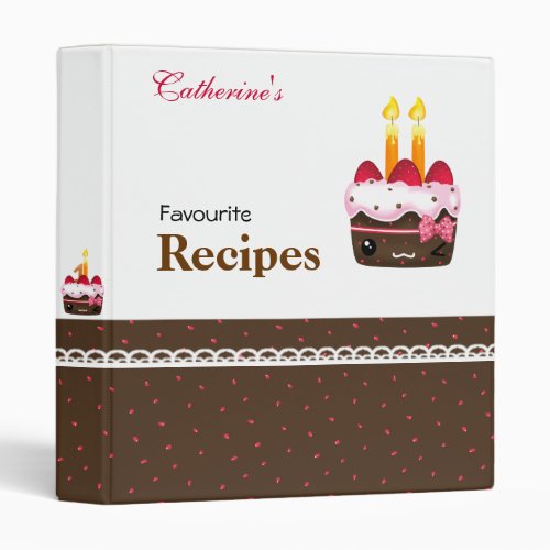 Recipes _ Cute chocolate with strawberries cakes 3 Ring Binder