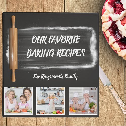 Recipes Family favorite baking personalized photo 3 Ring Binder