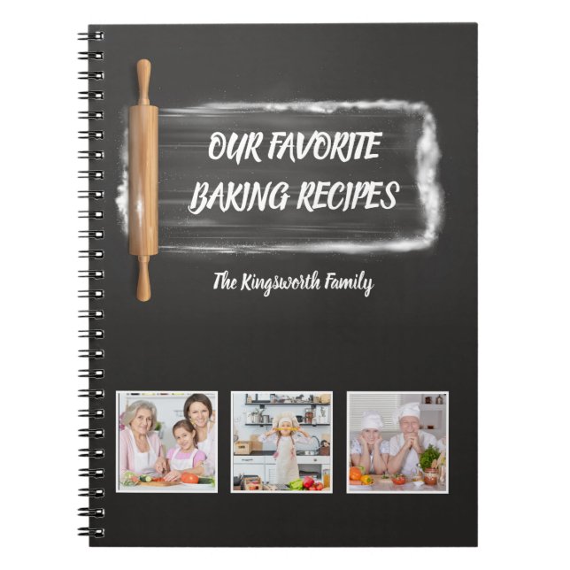 Recipes Family favorite baking personalized photo Notebook (Front)