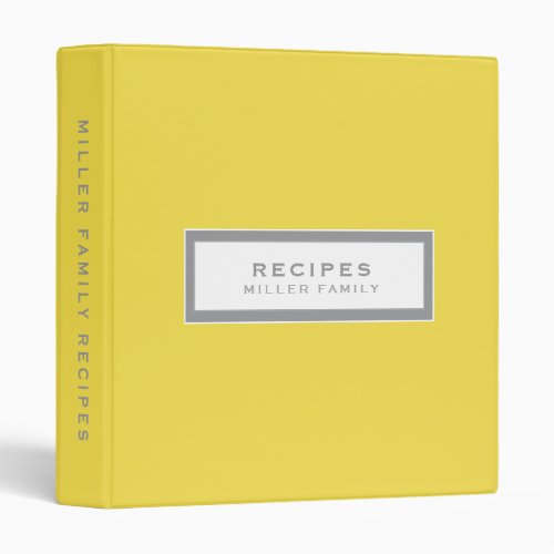 Recipes  Family Name  Yellow Recipe Binder