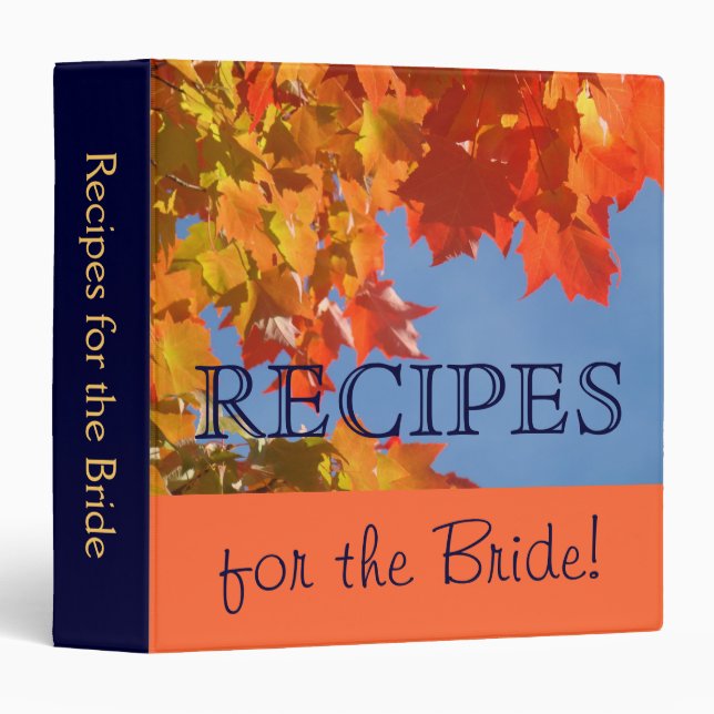 Recipes for the Bride! Wedding gifts Recipe binder (Front/Spine)
