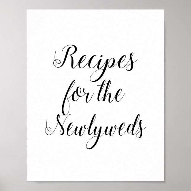 Recipes for the Newlyweds Wedding Shower Sign (Front)