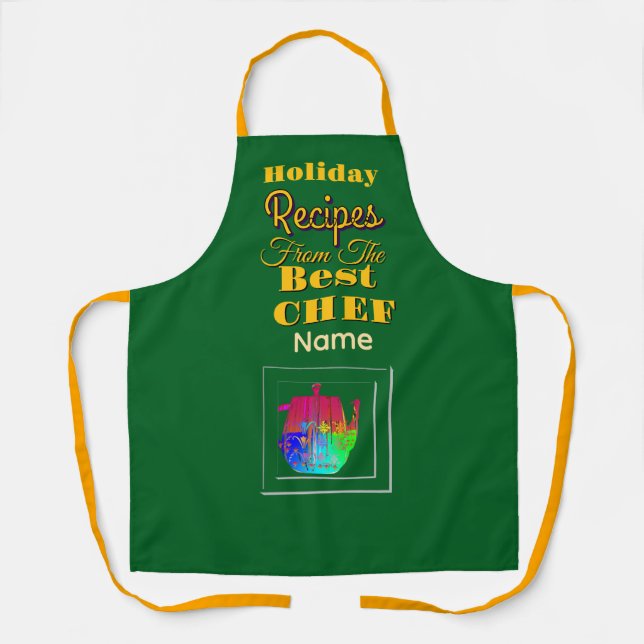 Recipes From The Best Chef Coffee Pot Green  Apron (Front)