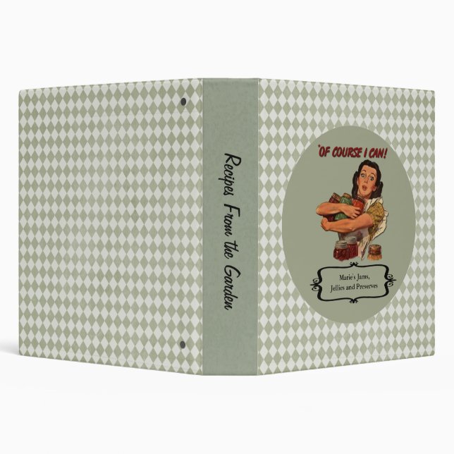 Recipes From the Garden Custom Personalized 3 Ring Binder (Background)