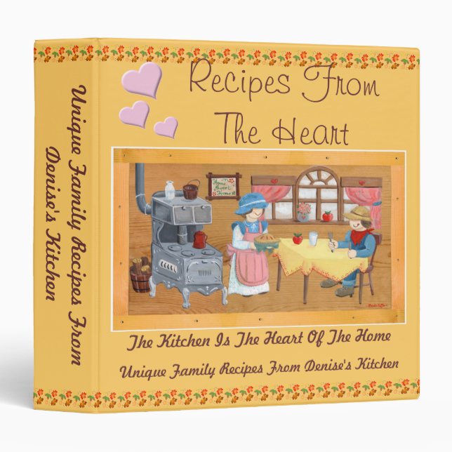 Recipes From The Heart 1.5 inch Recipe Binder (Front/Spine)