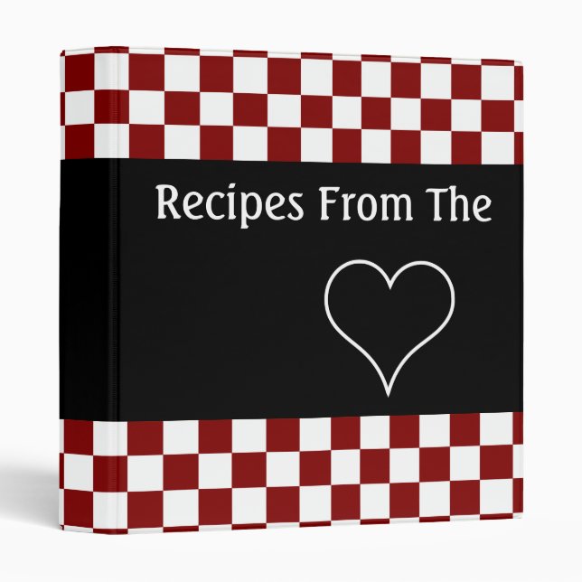Recipes From The Heart Checkerboard Cookbook 3 Ring Binder (Front/Spine)