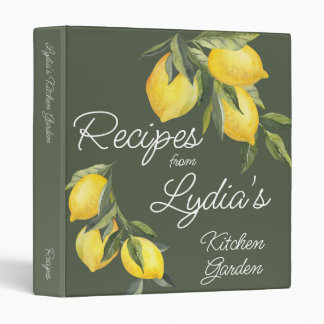 Recipes from the Kitchen Garden Lemon & Sage 3 Ring Binder