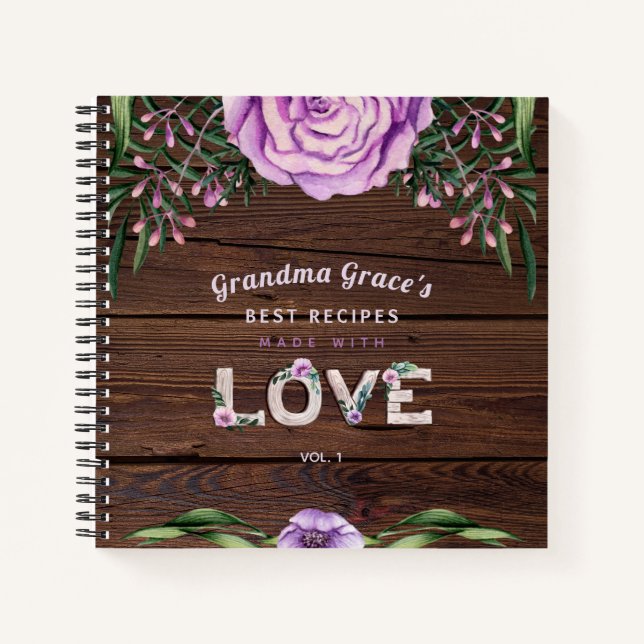 RECIPES - Heirloom Gift Grandma Mother Mom Notebook (Front)