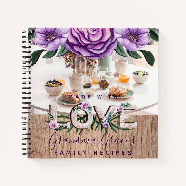 RECIPES - Heirloom Gift Grandma Mother Mom Notebook (Front)