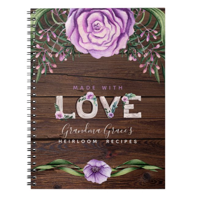 RECIPES - Heirloom Gift Grandma Mother Mom Notebook (Front)
