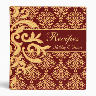 Recipes Holidays & Special Occasions Gilded Damask 3 Ring Binder