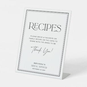 Recipes Modern Black & White Bridal Shower Pedestal Sign