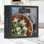 Recipes Modern Minimalist Black Photo 3 Ring Binder<br><div class="desc">A minimalist elegant recipe binder featuring a large photo on a charcoal gray background with modern typography. The perfect versatile recipe collection binder to collate your favorite recipes!</div>