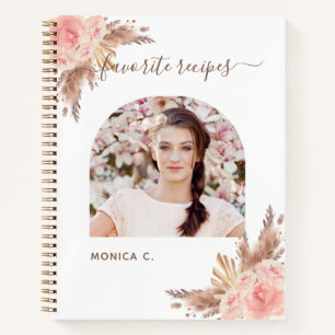 Recipes pampas grass rose gold pink photo arch notebook