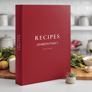 Recipes    Rich Cranberry Red 1.5-in Elegant 3 Ring Binder