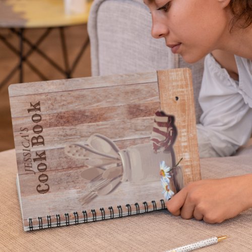 Recipes Rustic Kitchen Daisy Personalized Notebook