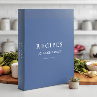 Recipes | Stylish Harbor Blue 1.5-in Personal 3 Ring Binder